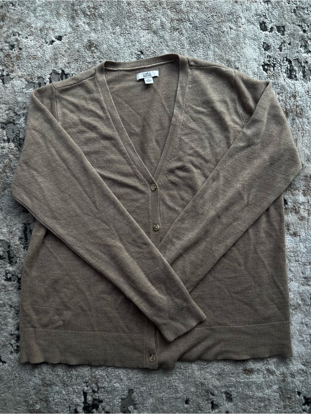 croft & barrow Men's V-Neck Button Cardigan - Taupe Brown